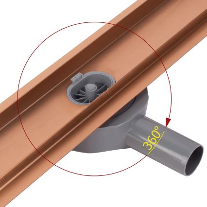REA-G4802 - NEOX PRO 80 cm lattiakaivo, harjattu kupari