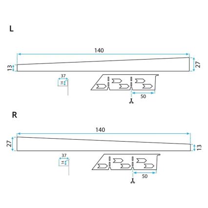 REA-K3218 - Kallistuslista 140 cm musta