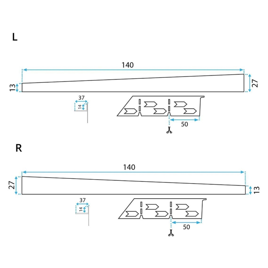 REA-K3218 - Kallistuslista 140 cm musta
