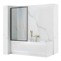 REA-K7633 - Siirrettävä ammeen suojalasi LAGOS 140x80 cm musta/läpinäkyvä