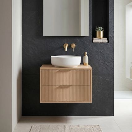REA-M0408 - MONO seinään asennettava kylpyhuoneen allaskaappi 60x47 cm beige