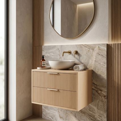 REA-M0408 - MONO seinään asennettava kylpyhuoneen allaskaappi 60x47 cm beige