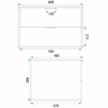 REA-M0409 - Seinään asennettava kylpyhuonekaappi pesualtaan alle MONO 80 x 48,5 cm, beige