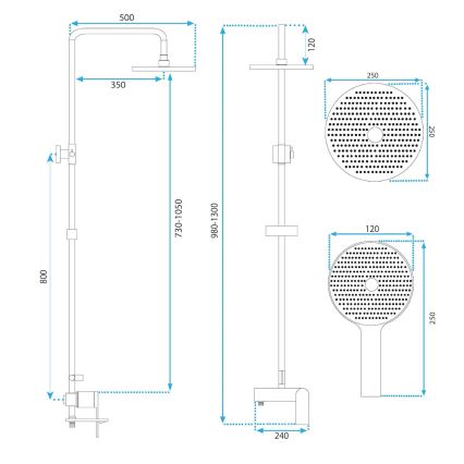 REA-P2418 - AVALON-suihkusetti suihkuhanalla, harjattu kupari