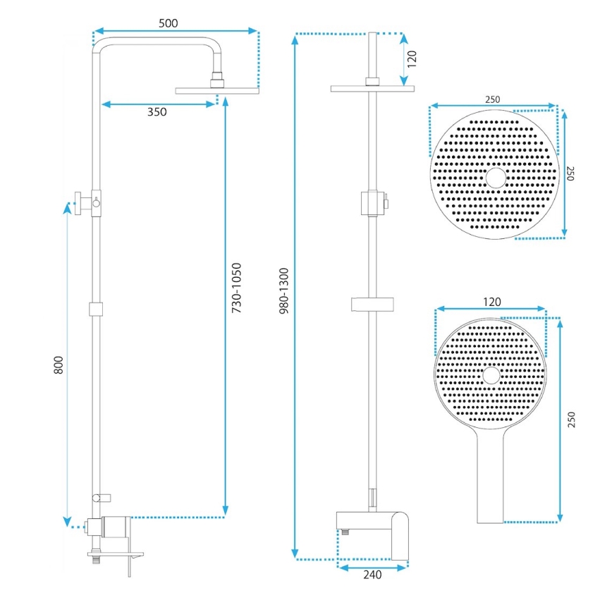 REA-P2418 - AVALON-suihkusetti suihkuhanalla, harjattu kupari