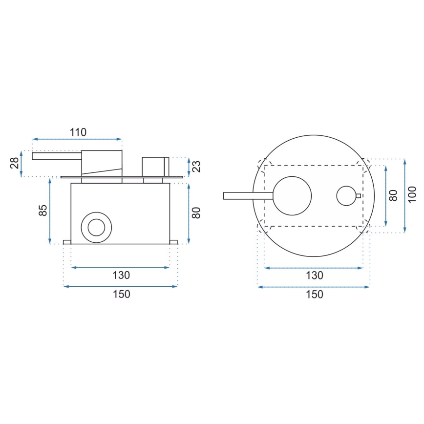 REA-P4100 - LUNGO-suihkusetti piilosekoittajalla, musta