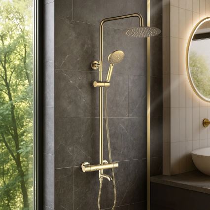 REA-P5960 - Termostaattinen suihkusetti LUNGO DIAMOND, kultainen