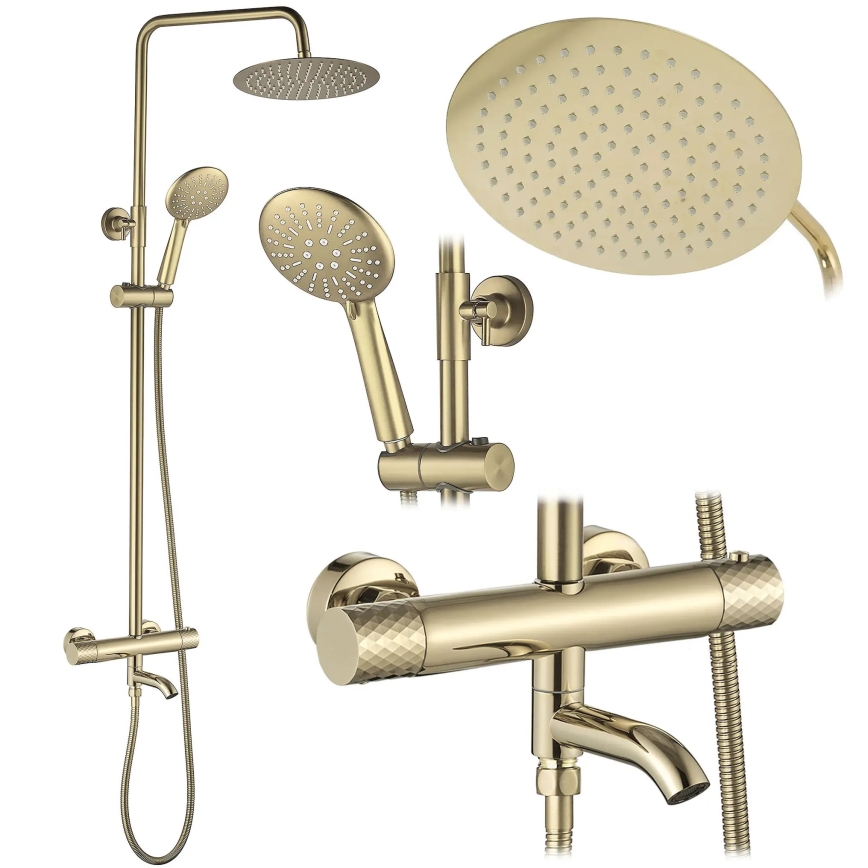 REA-P5960 - Termostaattinen suihkusetti LUNGO DIAMOND, kultainen