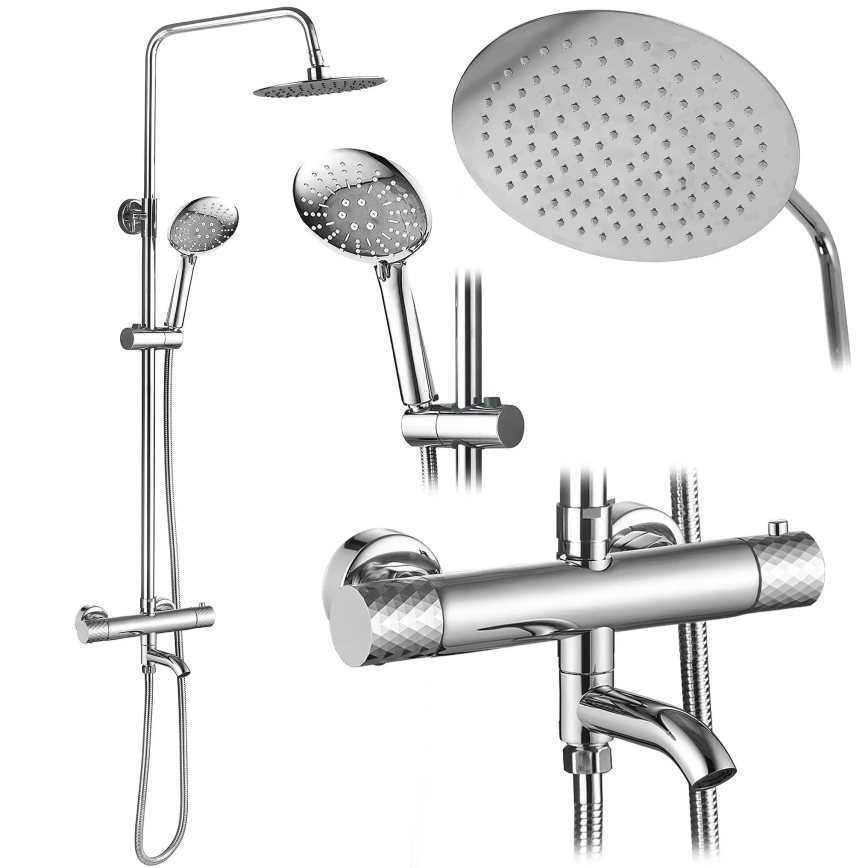 REA-P5961 - LUNGO DIAMOND termostaattinen suihkusetti, kiiltävä kromi