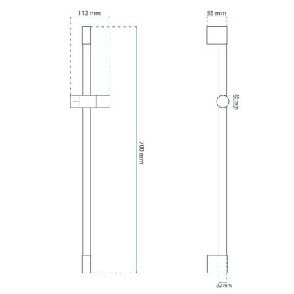 REA-P5981 - 70 cm käsisuihkun pidike, kullanvärinen
