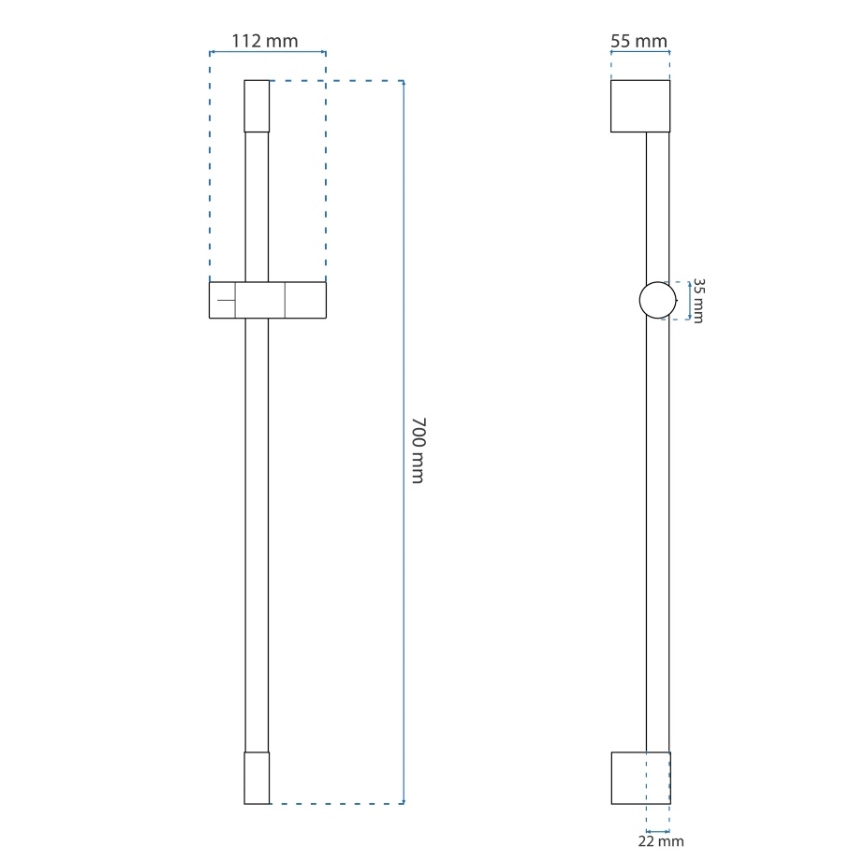 REA-P5981 - 70 cm käsisuihkun pidike, kullanvärinen