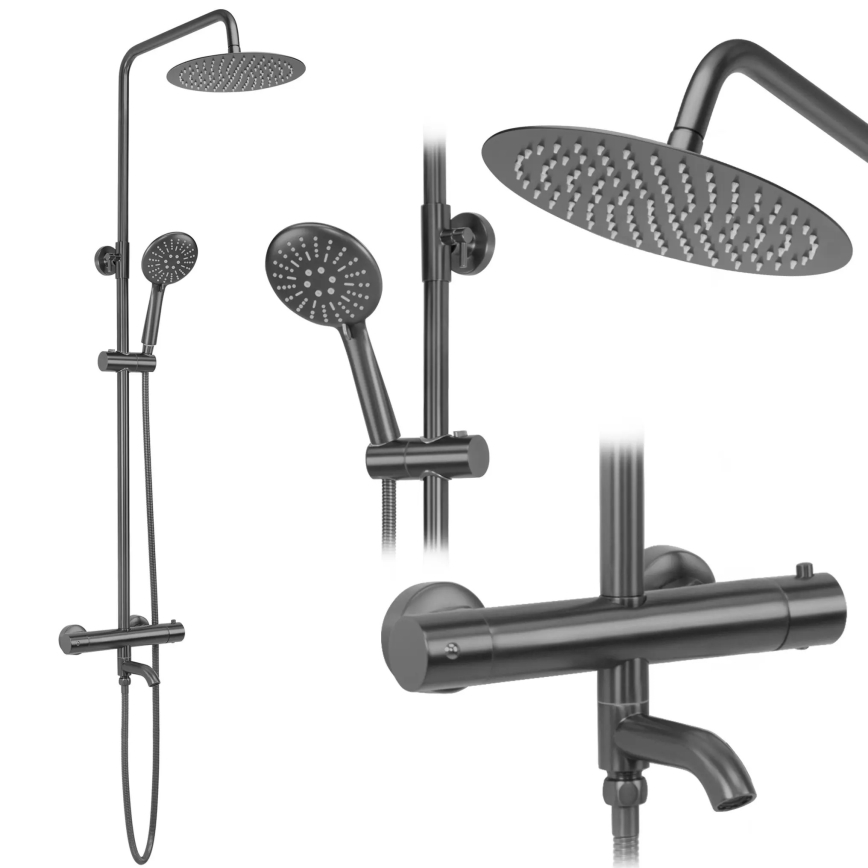 REA-P6386 - LUNGO-suihkusetti termostaattisella hanalla, titaani