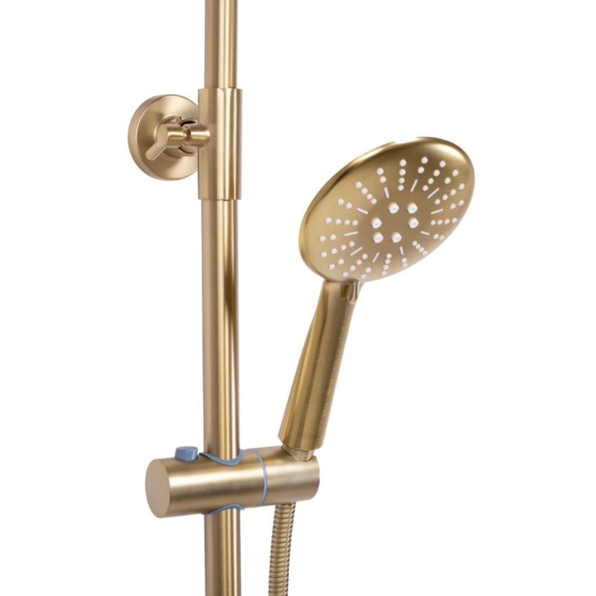 REA-P6604 - LUNGO-suihkusetti termostaattisella sekoittimella, harjattu kulta