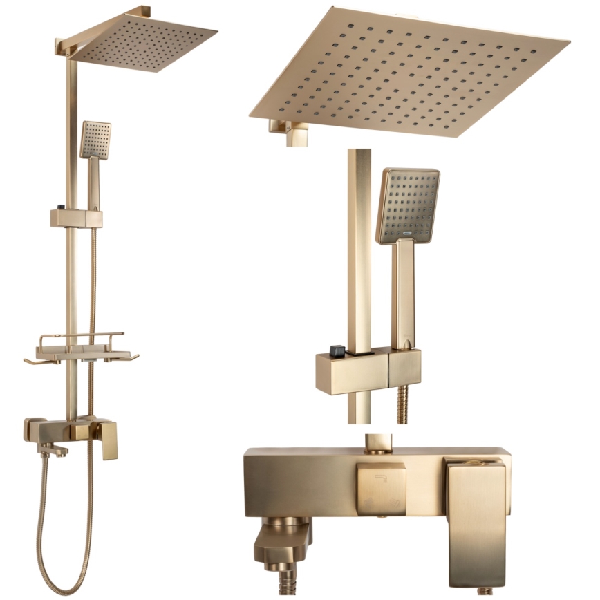 REA-P7050 - JACK-suihkusetti hanalla, harjattu kulta