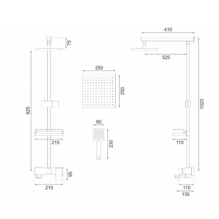REA-P7050 - JACK-suihkusetti hanalla, harjattu kulta