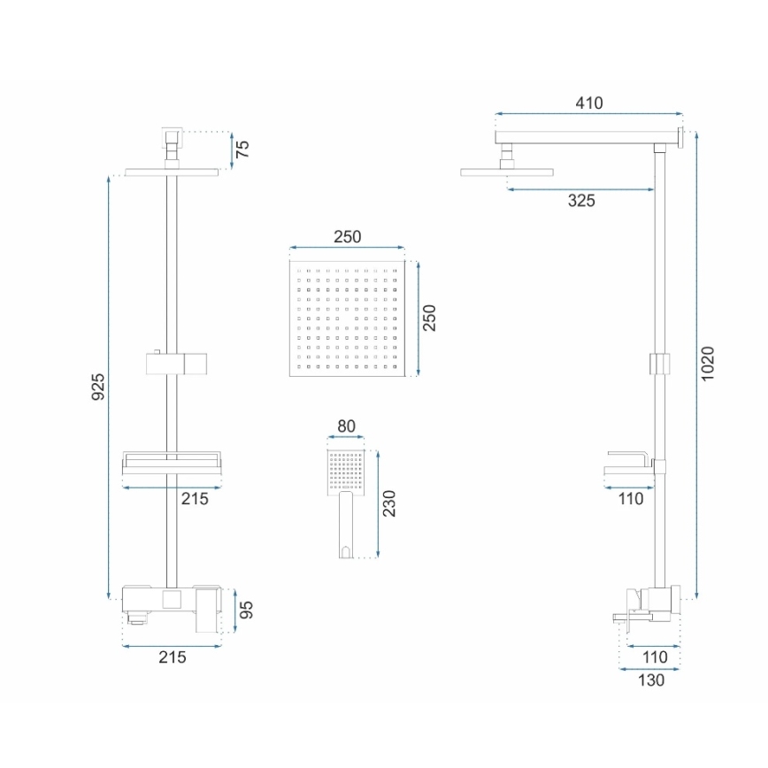 REA-P7050 - JACK-suihkusetti hanalla, harjattu kulta