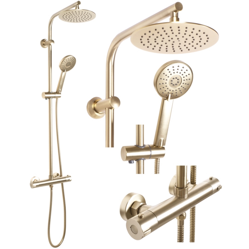 REA-P8413 - Suihkusetti BLISS termostaattisella sekoittajalla, harjattu kulta