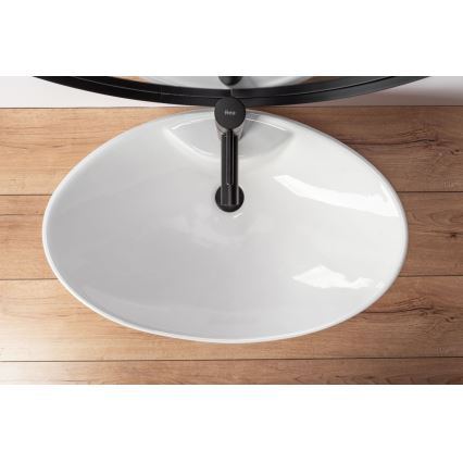 REA-U0160 - ROSA pesuallas pöytätasolle 38,5x58,5 cm keramiikka/kiiltävä valkoinen