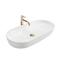 REA-U0563 - Tasoon asennettava pesuallas CLEO 41x81 cm keramiikka/kiiltävä valkoinen