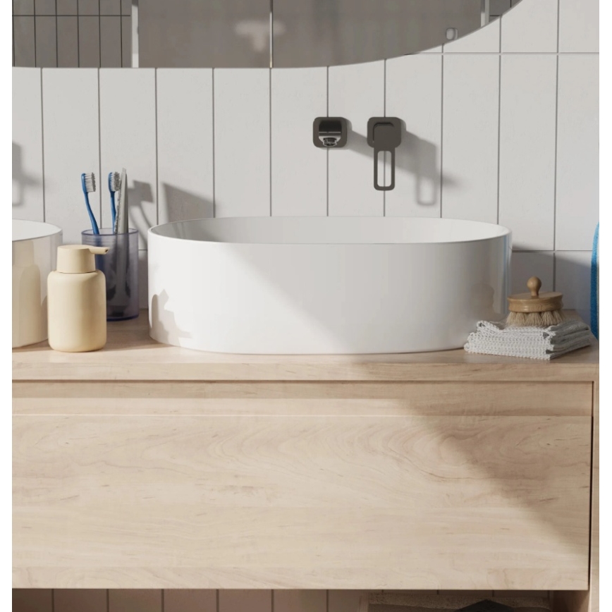 REA-U0600 - ALMA pöytätason pesuallas 36x57 cm keramiikka/kiiltävä valkoinen