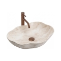 REA-U0619 - Tason päälle asennettava pesuallas PEARL 38x50,5 cm keramiikka/beige