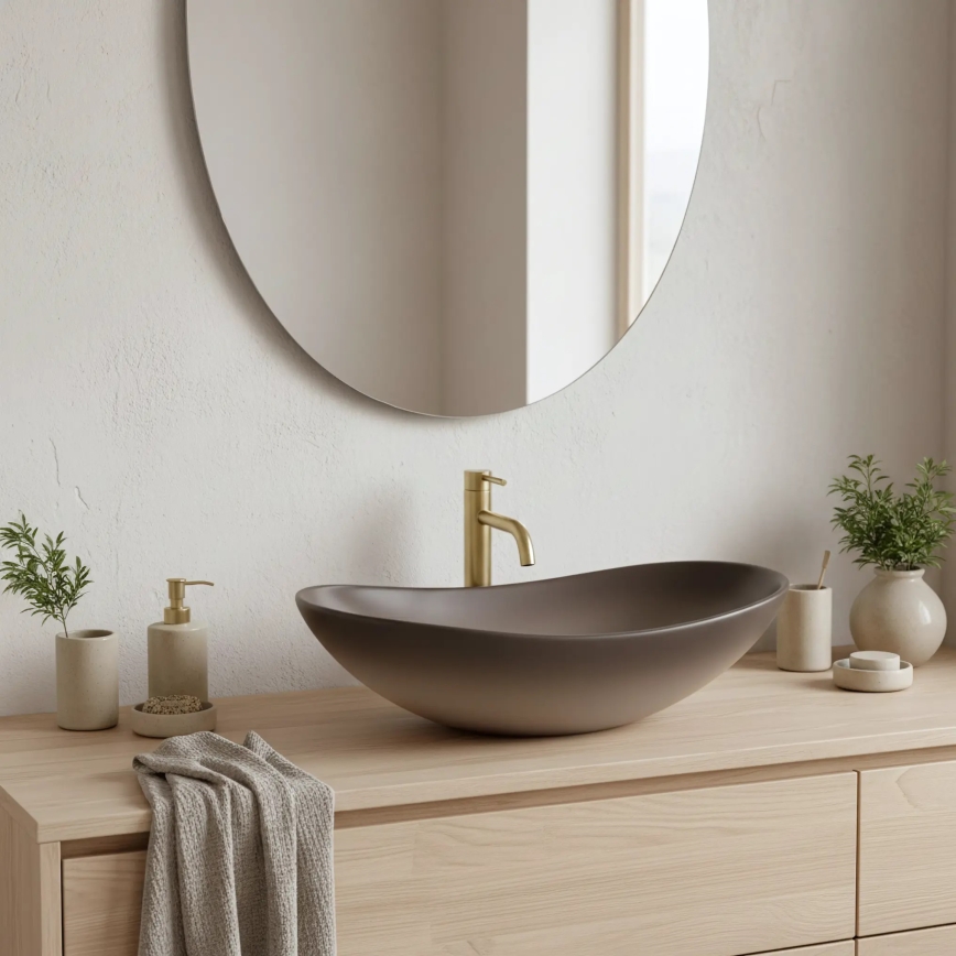 REA-U0626 - Pöytätason pesuallas ROYAL 36x62 cm keramiikka/ruskea