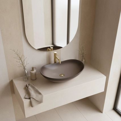 REA-U0626 - Pöytätason pesuallas ROYAL 36x62 cm keramiikka/ruskea
