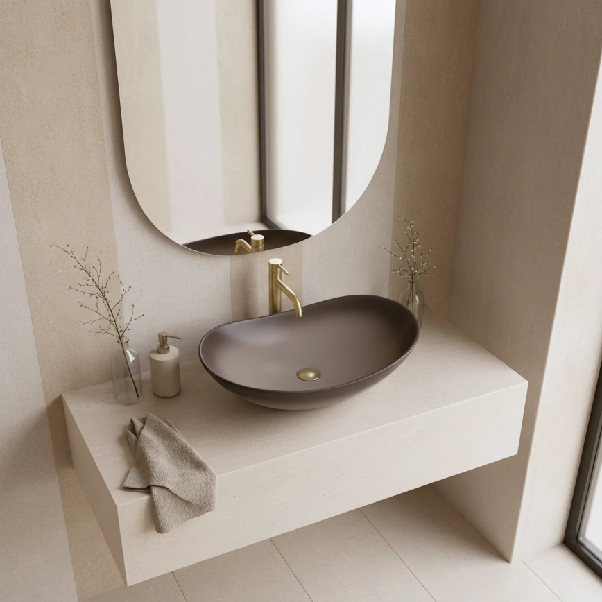 REA-U0626 - Pöytätason pesuallas ROYAL 36x62 cm keramiikka/ruskea