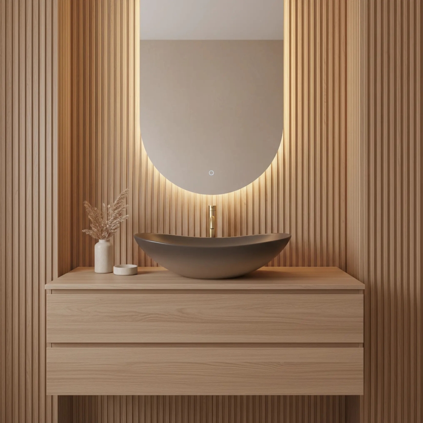 REA-U0626 - Pöytätason pesuallas ROYAL 36x62 cm keramiikka/ruskea