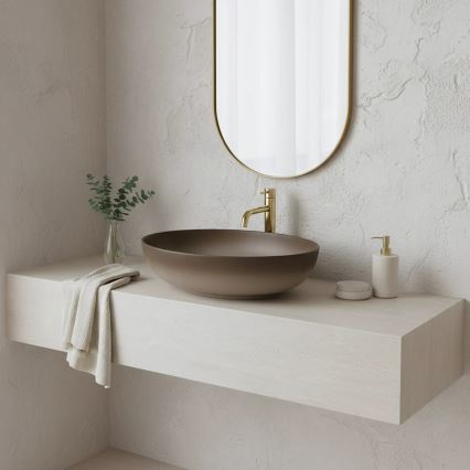 REA-U0627 - Pöytätason pesuallas CAROLA 39x51,5 cm keramiikka/ruskea