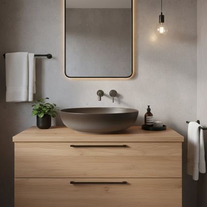 REA-U0627 - Pöytätason pesuallas CAROLA 39x51,5 cm keramiikka/ruskea