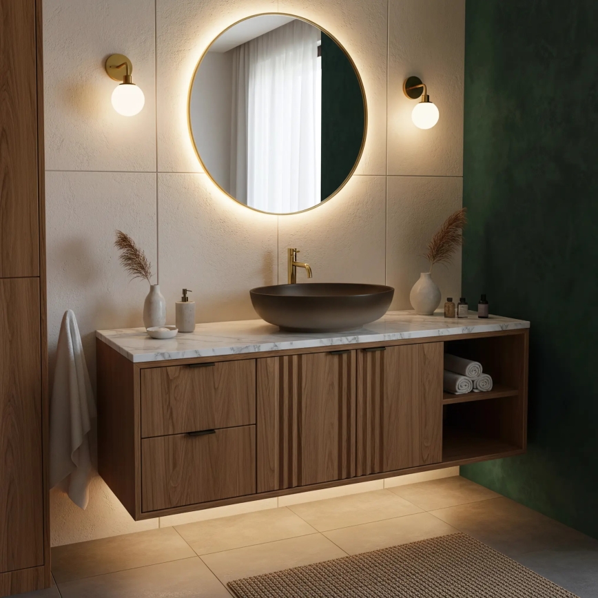 REA-U0627 - Pöytätason pesuallas CAROLA 39x51,5 cm keramiikka/ruskea