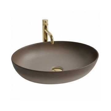 REA-U0627 - Tason päälle asennettava pesuallas CAROLA 39x51,5 cm keramiikka/beige/ruskea