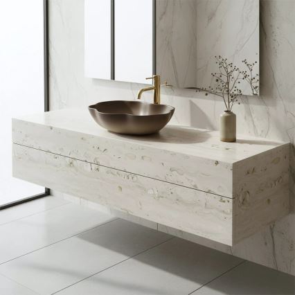 REA-U0629 - PEARL tason päälle asennettava pesuallas 38x50,5 cm, keraaminen/ruskea