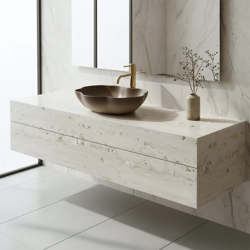 REA-U0629 - PEARL tason päälle asennettava pesuallas 38x50,5 cm, keraaminen/ruskea