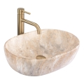REA-U3000 - AMELIA 34,5x48 cm tasoon asennettava pesuallas keraaminen/beige/kivijäljitelmä