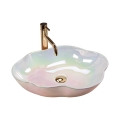 REA-U3309 - PEARL tason päälle asennettava pesuallas 38x50,5 cm, keramiikka/monivärinen