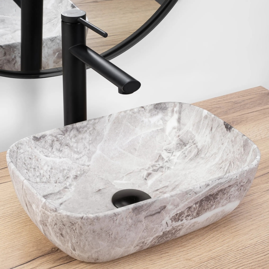 REA-U3321 - Pöytätason pesuallas BELINDA MINI 25x36 cm keramiikka/harmaa/kiven jäljitelmä