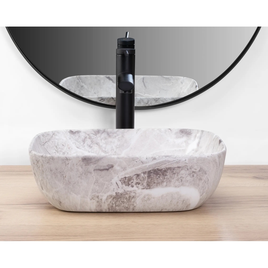 REA-U3321 - Pöytätason pesuallas BELINDA MINI 25x36 cm keramiikka/harmaa/kiven jäljitelmä