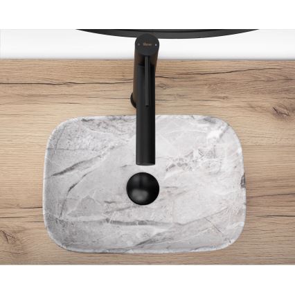 REA-U3321 - Pöytätason pesuallas BELINDA MINI 25x36 cm keramiikka/harmaa/kiven jäljitelmä