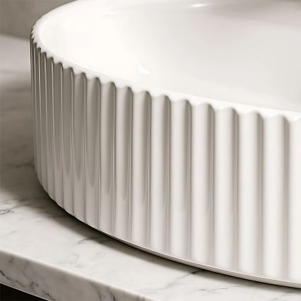 REA-U4002 - MARCELA tasoon asennettava pesuallas 37x60 cm keramiikka/kiiltävä valkoinen