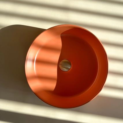 REA-U4566 - SAMI pesuallas pöytätasolle, halkaisija 37 cm, keraaminen/mattapintainen oranssi