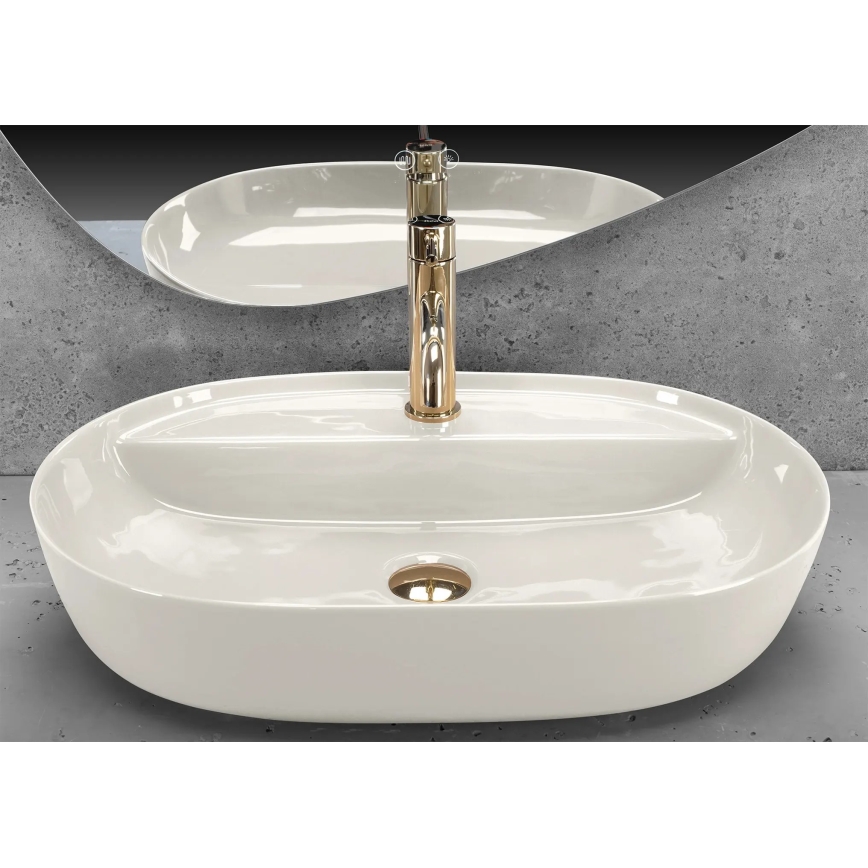REA-U4589 - Pöytätason pesuallas AURA 41x61 cm keramiikka/kiiltävä kermanvärinen