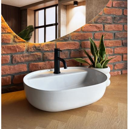 REA-U4620 - Pöytätason pesuallas AURA 38,5x50,5 cm keramiikka/kiiltävä valkoinen