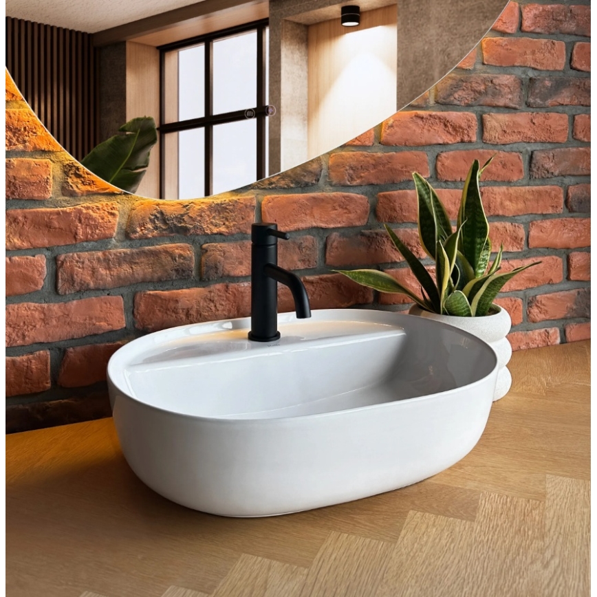 REA-U4620 - Pöytätason pesuallas AURA 38,5x50,5 cm keramiikka/kiiltävä valkoinen