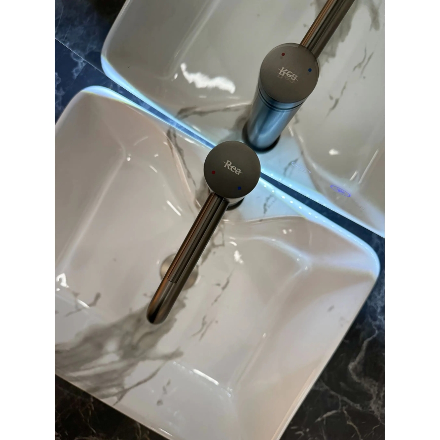 REA-U5052 - Tasoallas KELLY 38 x 49 cm keraaminen/valkoinen/marmorikuviointi