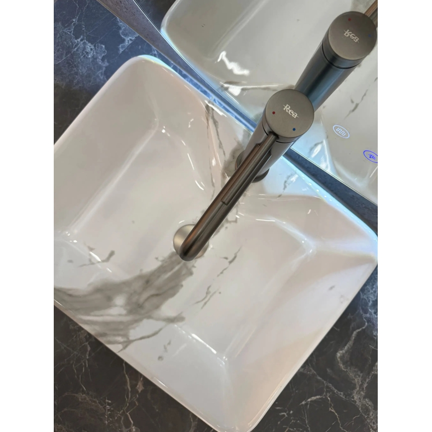 REA-U5052 - Tasoallas KELLY 38 x 49 cm keraaminen/valkoinen/marmorikuviointi