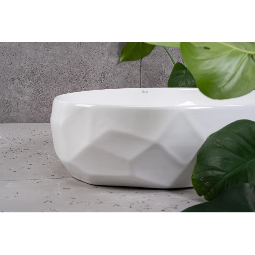 REA-U5660 - Pöytätason pesuallas MAYA 39x60 cm keramiikka/kiiltävä valkoinen