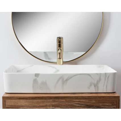 REA-U5896 - DENIS 35x61,5 cm pöytätason pesuallas keramiikka/marmorikuvio