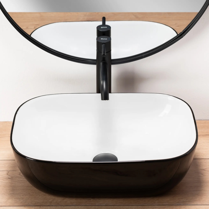 REA-U6332 - BELINDA 33x46,5 cm tasoallas, keramiikka, musta/valkoinen